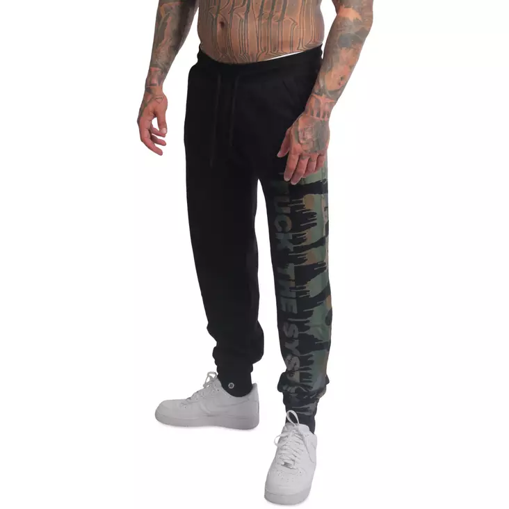 Yakuza collarihousut camo teksti - Collegehousut - YA66 - 1