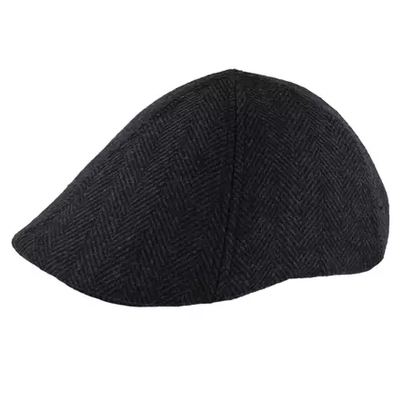 Flatcap Herringbone musta - Flat Capit - LC837 - 2