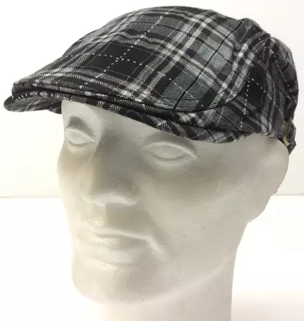 Lätsä, harmaa musta ruutu flat cap - Flat Capit - LC457 - 1