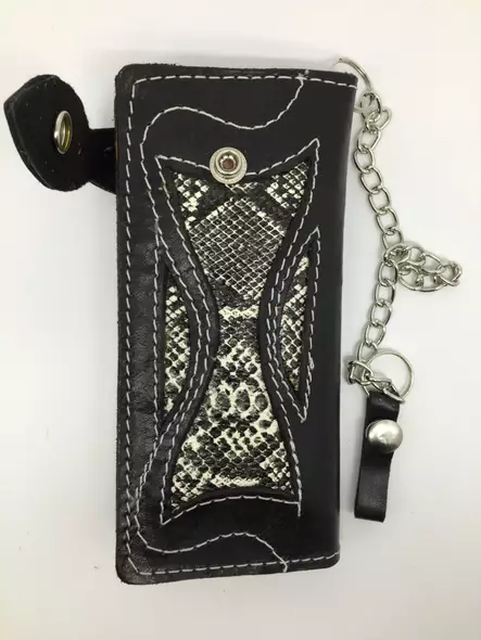 Nahkalompakko, Käärme kuvio, musta - Lompakot ja rahakukkarot - KN277 - 2