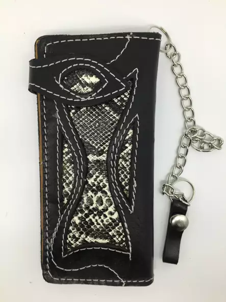 Nahkalompakko, Käärme kuvio, musta - Lompakot ja rahakukkarot - KN277 - 1