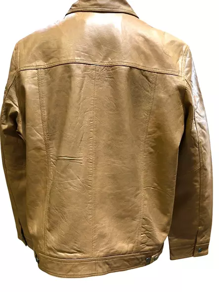 Nahkatakki Cognac, etunapituksella - Nahkatakit - T637 - 2
