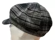 Flatcap Harmaamusta ruutu, flanelli - Flat Capit - LC677 - 3