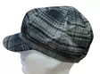 Flatcap Harmaamusta ruutu, flanelli - Flat Capit - LC677 - 2