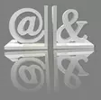 Kirjatuet @ ja &, valkoinen - Koriste-esineet - PRT1117 - 2