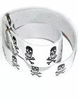 Nahkavyö, valkoinen Jolly Roger - Nahkavyöt - KV17 - 2