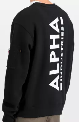 Alpha collari paita iso takaprintti must - Pitkähihaiset paidat - ALP117 - 1