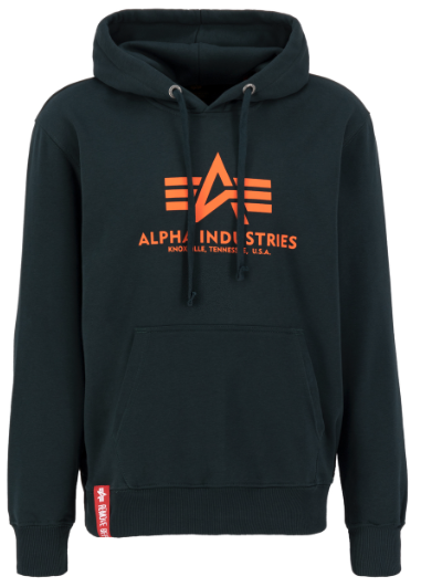 Alpha huppari dark petrol oranssi printt - Hupparit - ALP57 - 1