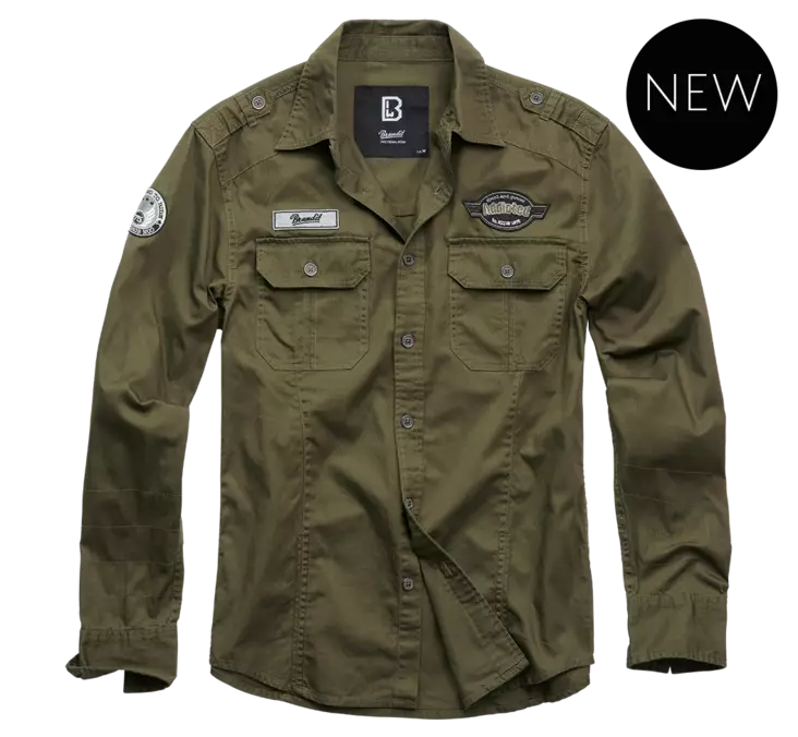 Brandit Luis Vintage kauluspaita, olive - Kauluspaidat - KP257 - 1