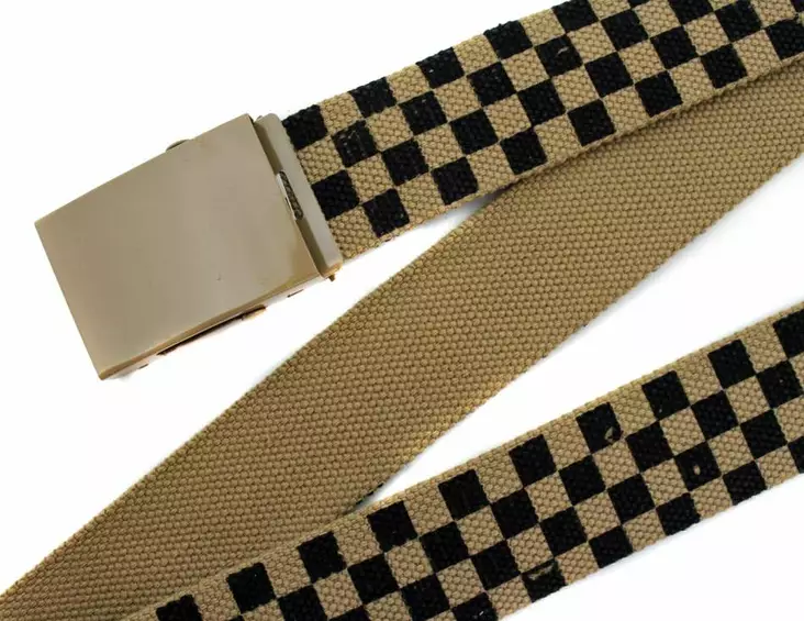 Canvasvyö, Ralliruutu, beige - Kangasvyöt - KV157 - 1