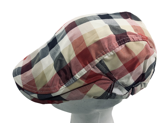 Flatcap puna, musta, beige, ruutu - Flat Capit - LC597 - 1