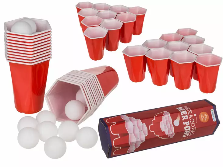 Juomapeli hexagon beer Pong 22+15 - Astiat - 793907 - 1
