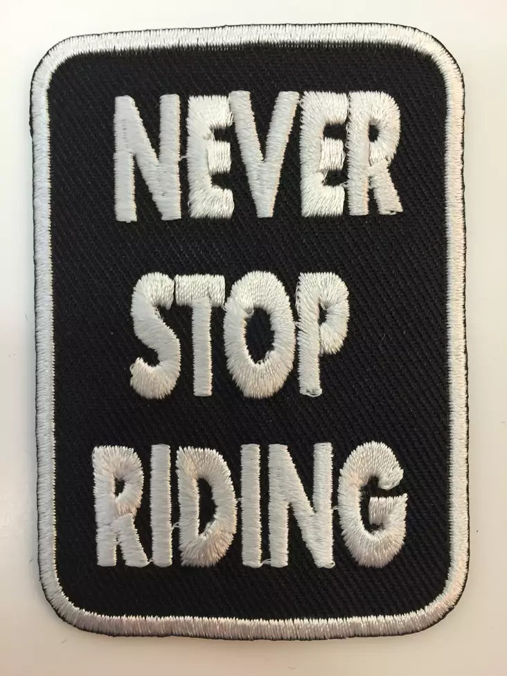 Kangasmerkki, Never Stop Riding - Kangasmerkit - K1087 - 1