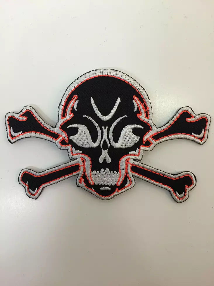Kangasmerkki, Skull black-orange - Kangasmerkit - K1117 - 1