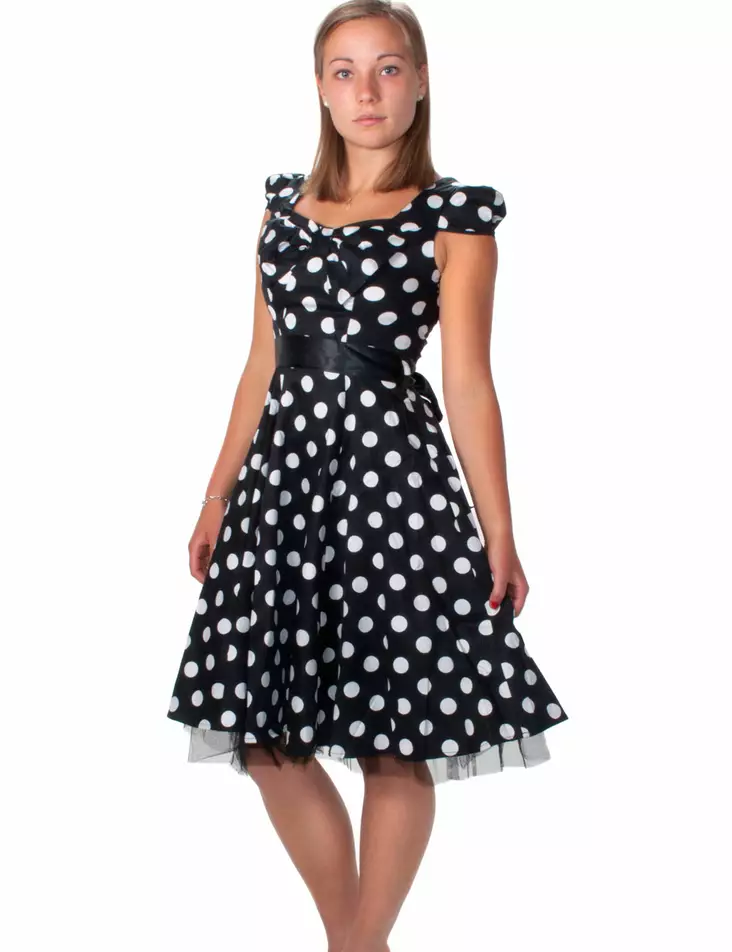 Kellomekko, Musta, White Big Dot - Hameet ja mekot - HAM167 - 1