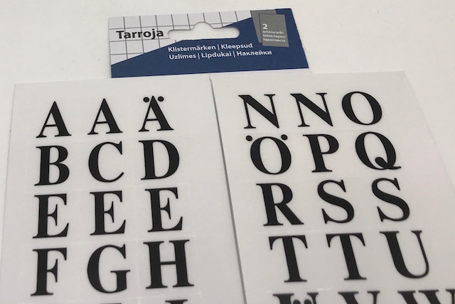 Kirjain tarrat, 2-arkkia paketissa - Tarrat - 251257 - 1