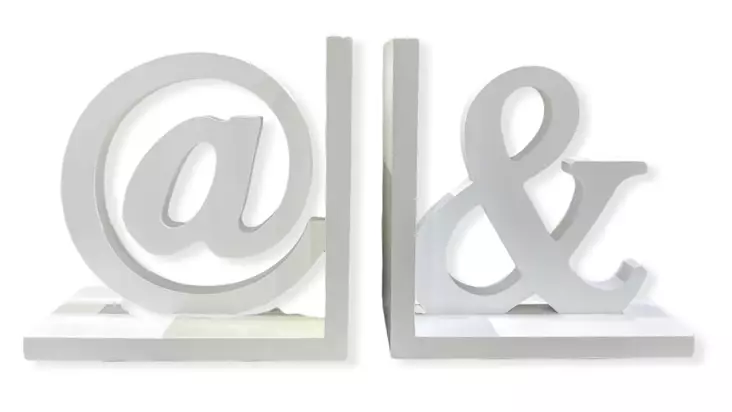Kirjatuet @ ja &, valkoinen - Koriste-esineet - PRT1117 - 1