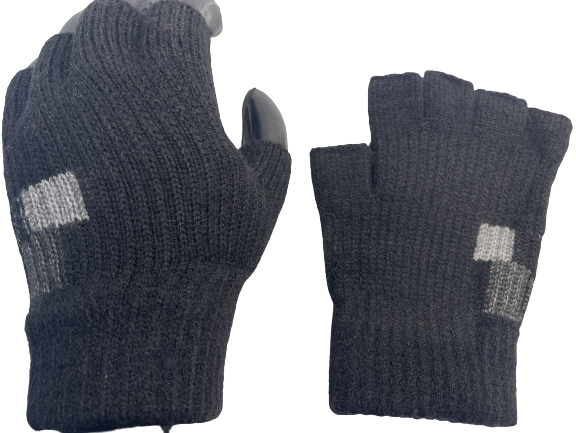 Kynsikkäät mustat ruutu kuviolla - Käsineet - AH97 - 1