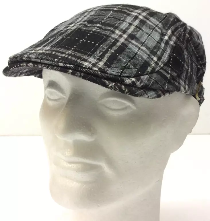 Lätsä, harmaa musta ruutu flat cap - Flat Capit - LC457 - 1