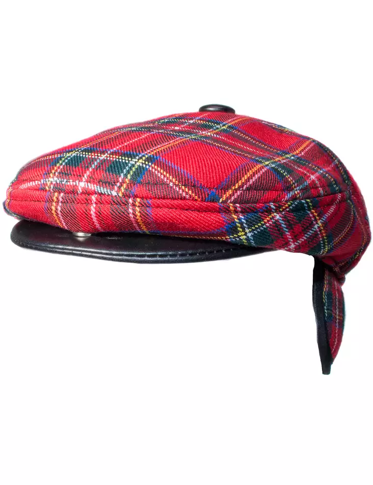 Lätsä, Skottiruutu, punavihreä - Flat Capit - LC327 - 1