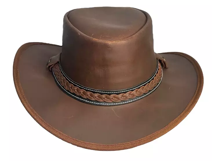 Nahkainen Cowboy hattu, kamelinruskea - Hatut - HAT167 - 1