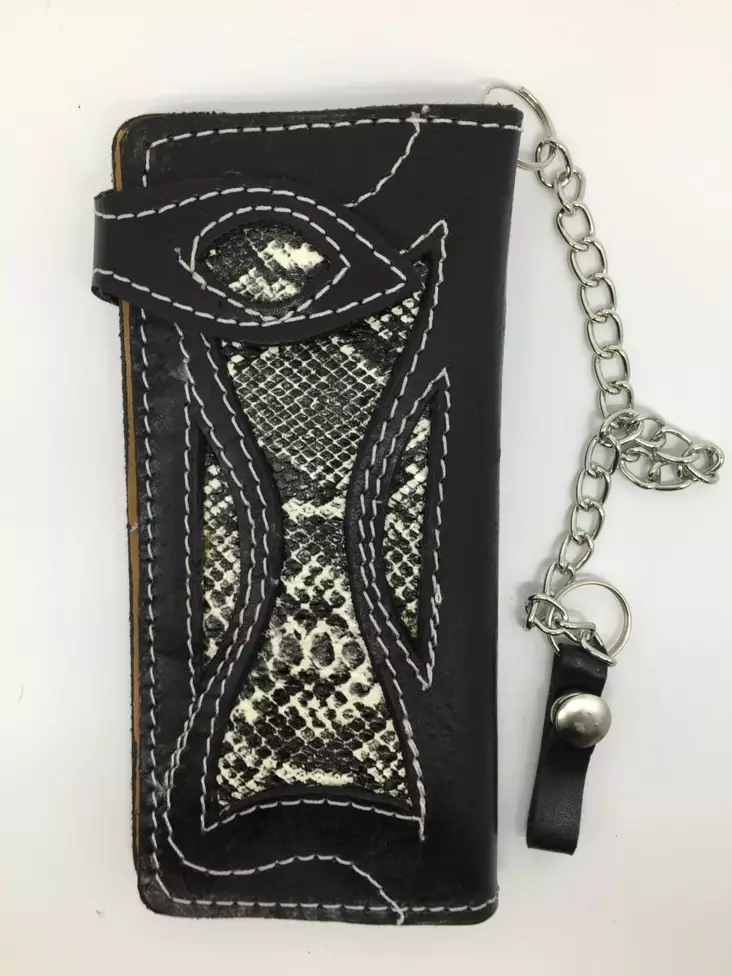 Nahkalompakko, Käärme kuvio, musta - Lompakot ja rahakukkarot - KN277 - 1