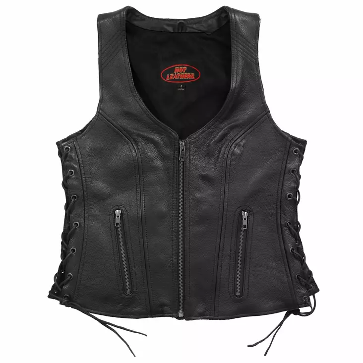 Naisten nahkaliivi vetoketjulla - Nahkatakit ja -liivit - LI57 - 1