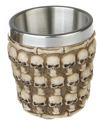 Pääkallo teräskuppi/ snapsilasi 6 cm - Astiat - PRT497 - 2