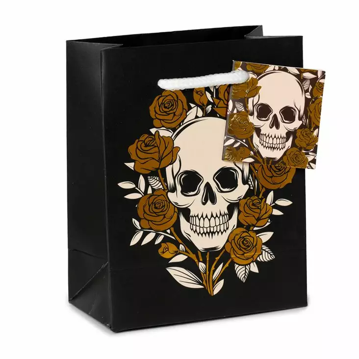Paperikassi S, Metallic Skulls and Roses - Paperikassi - KAS37 - 1