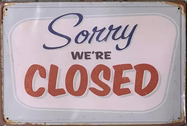 Peltikyltti Closed - Taulut, kehykset - PELT447 - 1