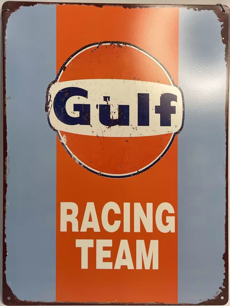 Peltikyltti GULF baby blue rasing team - Taulut, kehykset - PELT257 - 1
