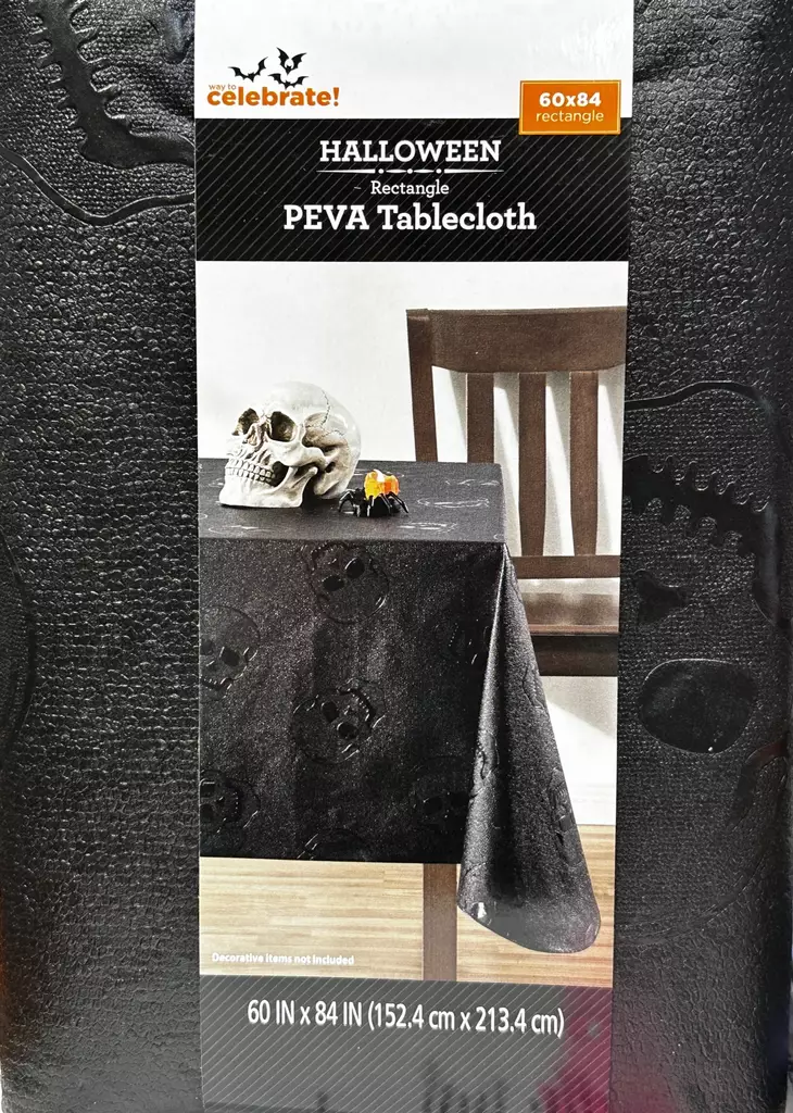Pöytäliina Pääkallo n.152,4 x 213,4 cm - Kallot, Halloweenrekvisiitta - HOR717 - 1