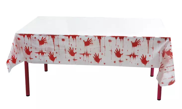 Pöytäliina, Veriset kädenjäljet - Kallot, Halloweenrekvisiitta - HOR177 - 1