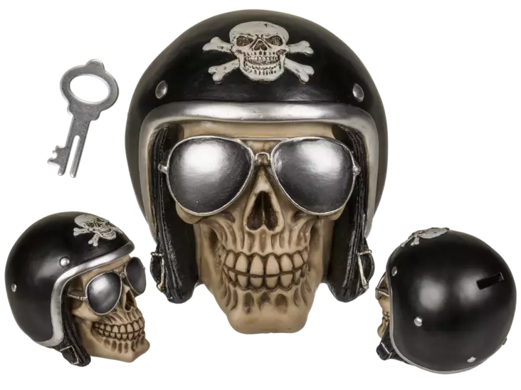 Säästölipas, Prätkäkallo n.16 x 13 cm - Kallot, Halloweenrekvisiitta - HOR257 - 1