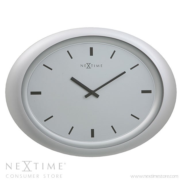 Seinäkello, Nextime,oval silver 30x40 cm - Kellot - KE87 - 1