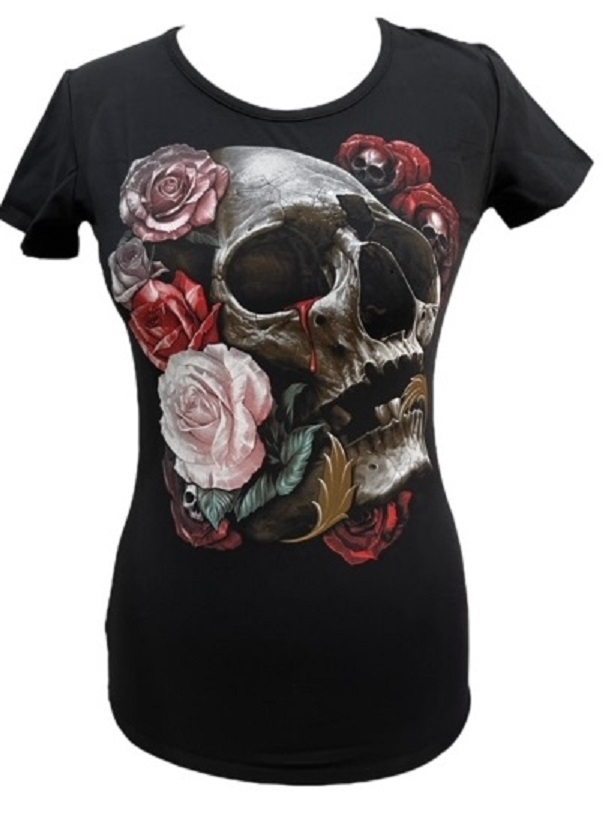 T-paita, Bleeding roseskull - T-paidat - NP747 - 6