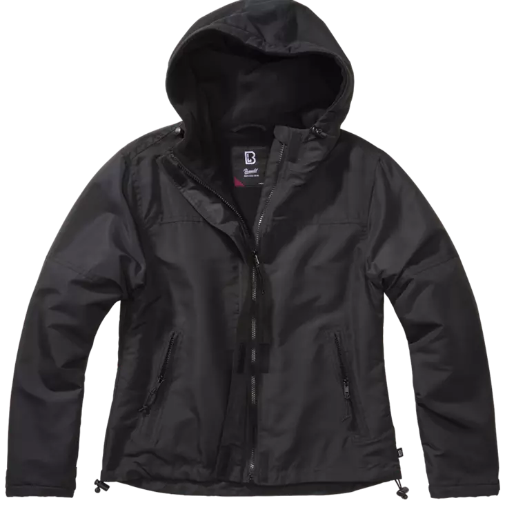 Windbreaker musta naisten takki - Kangastakit - T557 - 1