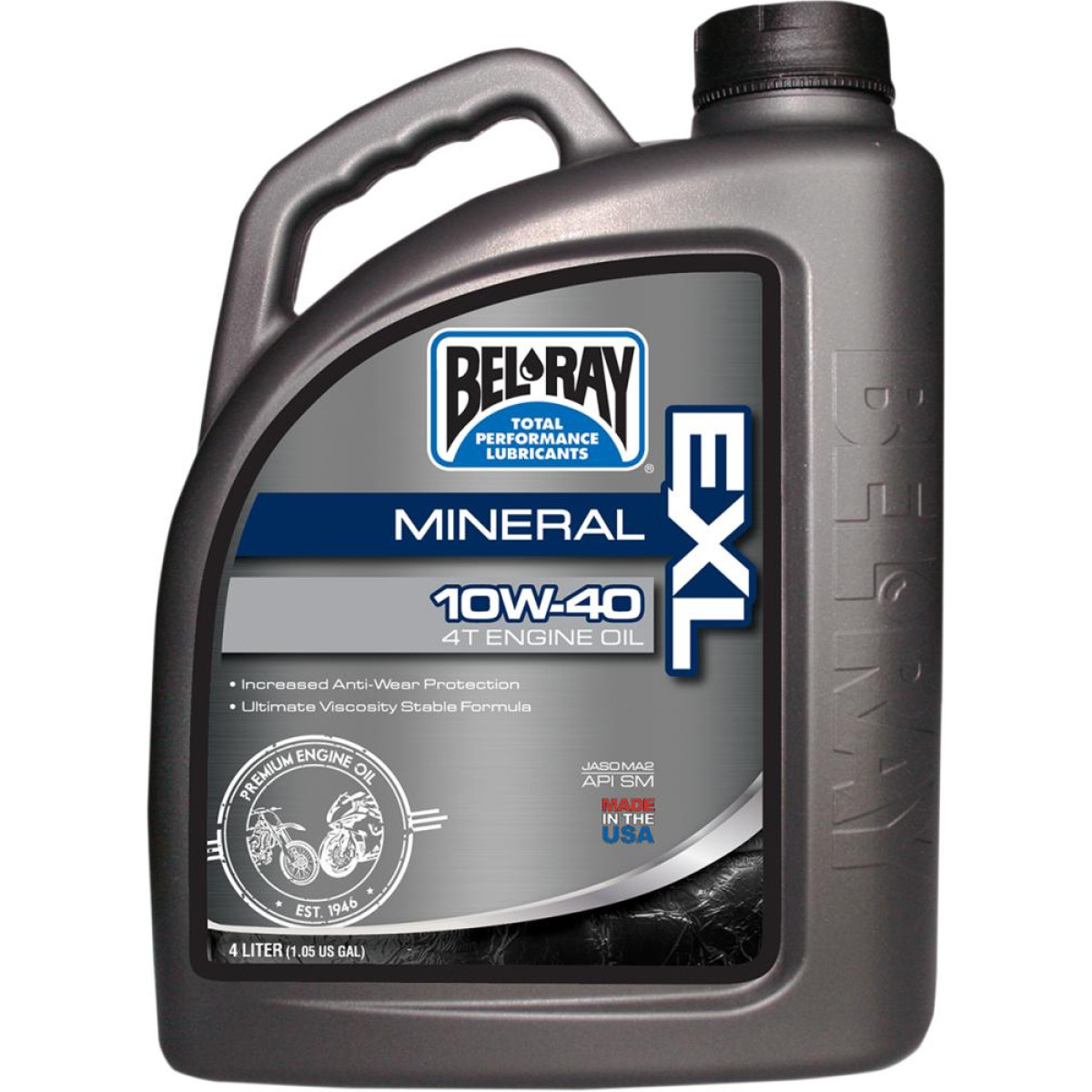 Bel-Ray EXL 4-Stroke Motor Oil 10W-40 | 4 Liter Jug, Part 99090-B4LW