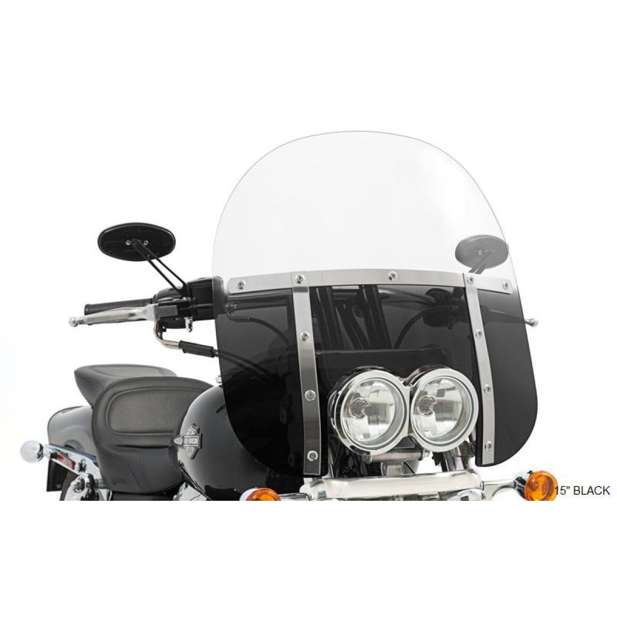 WINDSHIELD REPLACEMENT MEMPHIS FATS BOB DUAL 15" CLEAR Leatherheaven