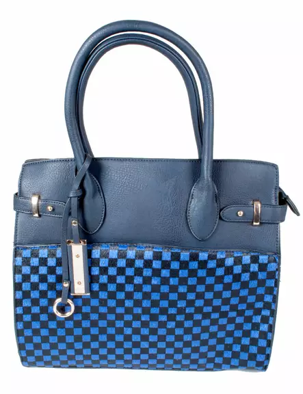 K=C3=A4silaukku, Ruutukuvio, blue - Laukut - NL418 - 2