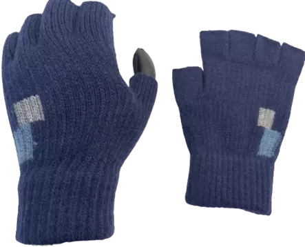 Kynsikkäät navy blue ruutu kuvioilla - Käsineet - AH98 - 1