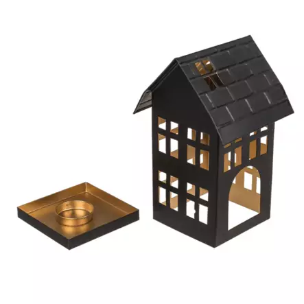 Metallilyhty Talo tuikulle, 2 krs - Lyhty valaistus kynttilät - PRT1208 - 2