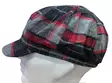 Flatcap Harmaapunamusta ruutu, flanelli - Flat Capit - LC678 - 2