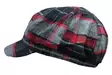 Flatcap Harmaapunamusta ruutu, flanelli - Flat Capit - LC678 - 1