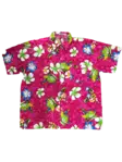 Havaijipaita, Pinkki, valko-vihreät kuka - Kauluspaidat - KP188 - 1