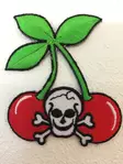 Kangasmerkki, Cherries and Skull - Kangasmerkit - K1128 - 1