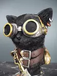 Patsas Cat, Steampunk 19,5x33x21 cm - Koriste-esineet - PRT1388 - 2