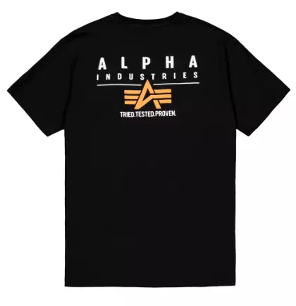 Alpha t-paita musta Puff Logo selkä - T-paidat - ALP118 - 1