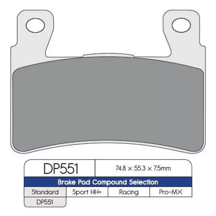 BRAKE PAD DP SINTERED REPLACEMENT STREET TOURING OFF-ROAD/ATV - Jarrupalat - 17212258 - 1