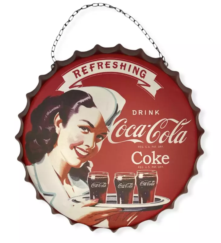 Coca Cola -korkki ripustusketjulla - Taulut, kehykset - PELT158 - 1
